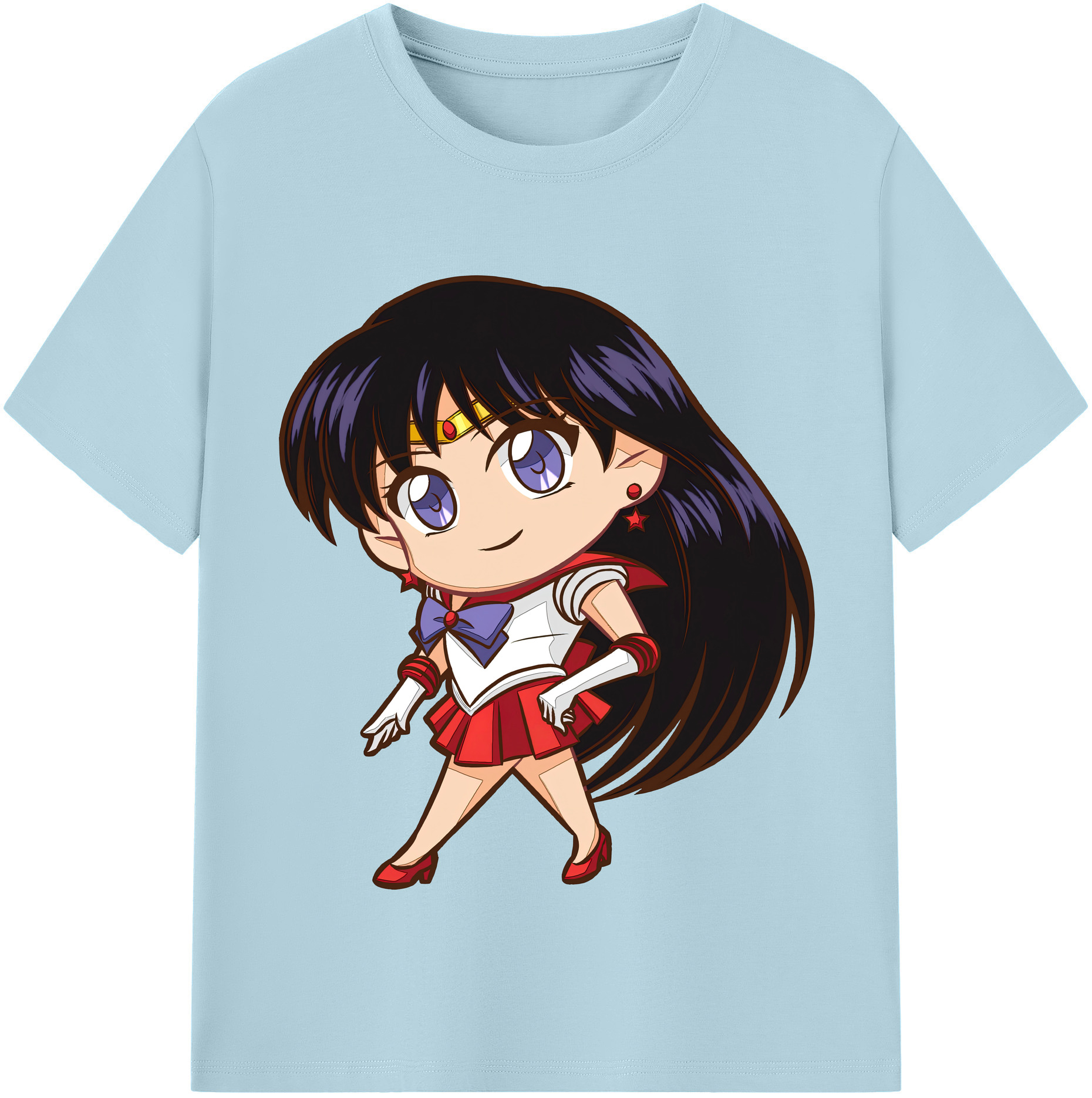 （画像用） 美少女戦士セーラームーン 火野レイ ひの レイ Sailor Moon Hino Rei （セーラーマーズ,Sailor Mars） 綿100％半袖Tシャツ（フロントプリント）